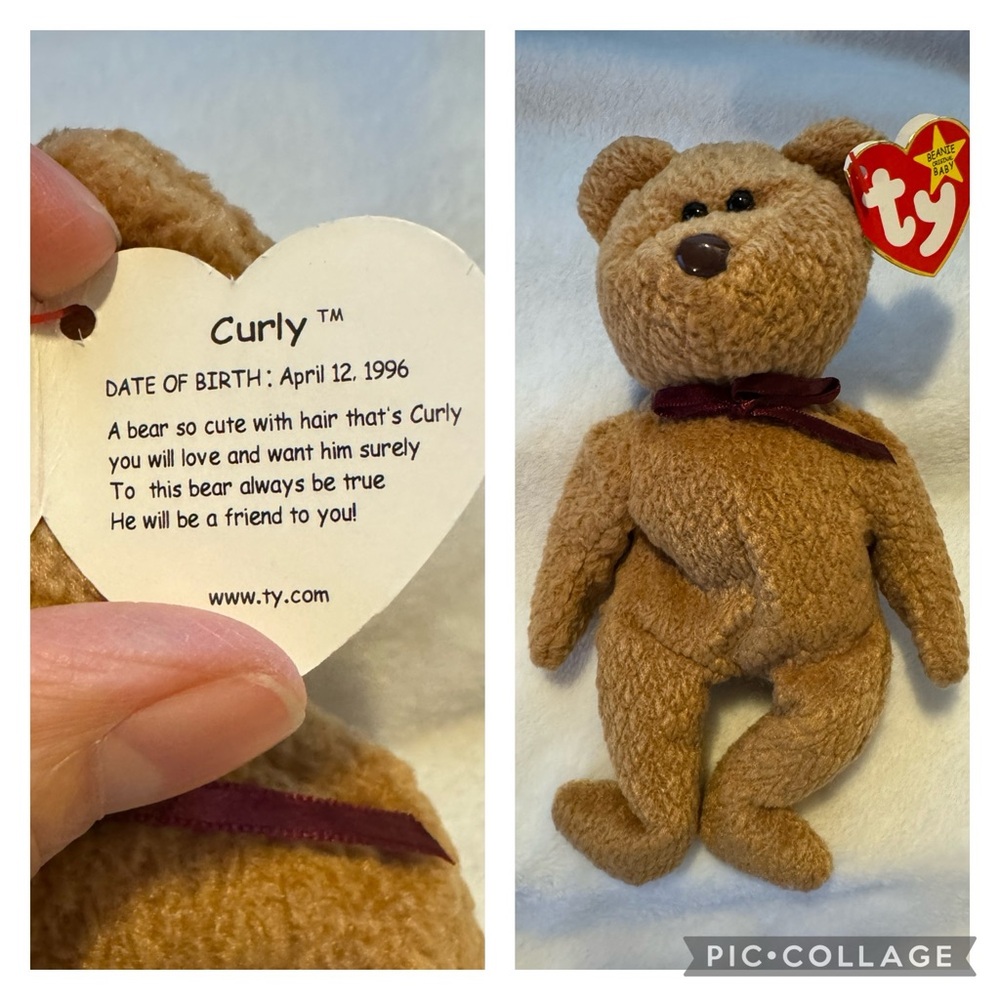 Set of 5 Beanie Babies from 1996 and 1997 with original hang tags